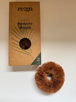 ecococnut scourer on white background plastic free scourer
