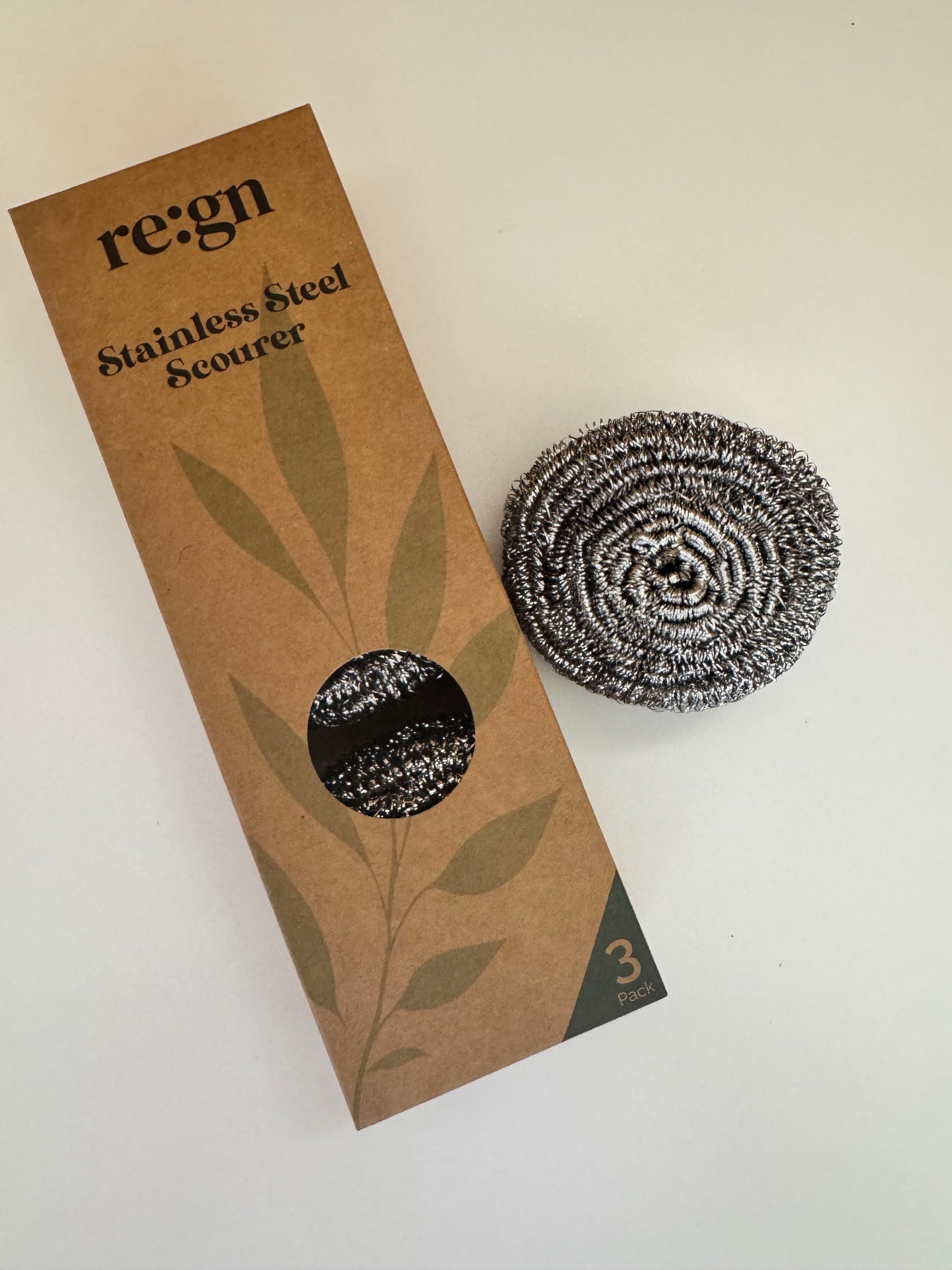 stainless steel plastic free scourer with cardboard box